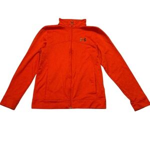 Under Armour Kids Full-Zip Top, Size YLG, Orange/Black